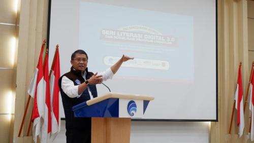 Menteri Kominfo Rudiantara saat memberikan arahan dalam acara Peluncuran Buku Literasi Seri 3.0 di Gedung Kominfo (5)
